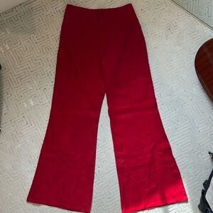Reformation Red linen flare pant
